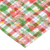 Prettig Kerstmis decoratieve geruite tartan Tafelkleed (Gekanteld)