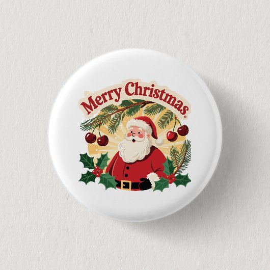 Prettig Kerstmis Design Ronde Button 3,2 Cm (Voorkant)