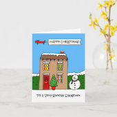 Prettig Kerstmis Dochter Feestelijk Cute Huis Kaart (Gele Bloem)