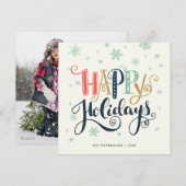 Prettig Kerstmis Doodle Sneeuw | Foto Kerstkaart (Voorkant / Achterkant)