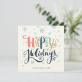 Prettig Kerstmis Doodle Sneeuw | Foto Kerstkaart (Staand voorkant)