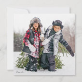 Prettig Kerstmis Doodle Sneeuw | Foto Kerstkaart (Achterkant)