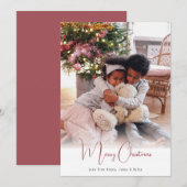 Prettig Kerstmis Eenvoudige Moderne Fotokaart Feestdagenkaart (Voorkant / Achterkant)