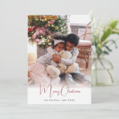 Prettig Kerstmis Eenvoudige Moderne Fotokaart Feestdagenkaart (Staand voorkant)