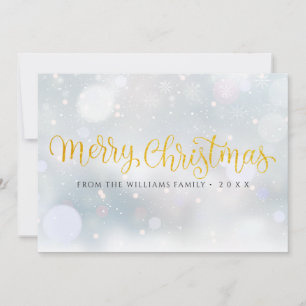 Prettig Kerstmis Elegant Gouden Schrift Sneeuwvlok Feestdagenkaart