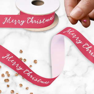 Prettig Kerstmis Elegant Schrift Rode Festive Vaka Satijnen Lint