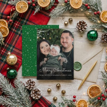 Prettig Kerstmis Elegant Wit Schrift Familie Foto