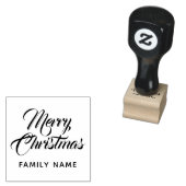 Prettig Kerstmis Elegante Moderne Typografie Rubberstempel (Gestempeld)