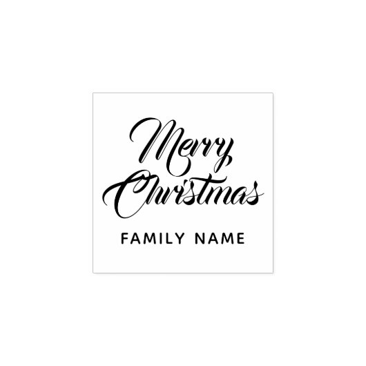 Prettig Kerstmis Elegante Moderne Typografie Rubberstempel (Afrduk)