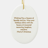 Prettig Kerstmis Elke Edelsteen Krans  Keramisch Ornament (Achterkant)