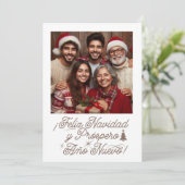 Prettig Kerstmis en een Gelukkig Nieuwjaar met fot Kaart (Staand voorkant)