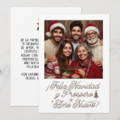 Prettig Kerstmis en een Gelukkig Nieuwjaar met fot Kaart (Voorkant / Achterkant)