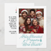 Prettig Kerstmis en een Gelukkig Nieuwjaar met fot Kaart (Voorkant / Achterkant)