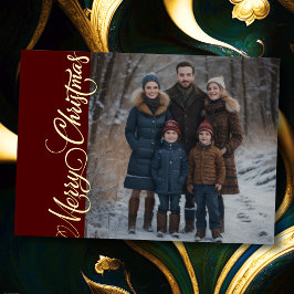 Prettig Kerstmis en Uw Foto Folie Feestdagenkaart