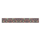 Prettig Kerstmis Esthetisch Patroon- Feestelijke F Grosgrain Lint (Voorkant)