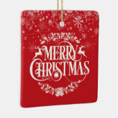 Prettig Kerstmis Familie Definitie Elegante Script Keramisch Ornament (Rechts)