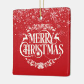 Prettig Kerstmis Familie Definitie Elegante Script Keramisch Ornament (Links)