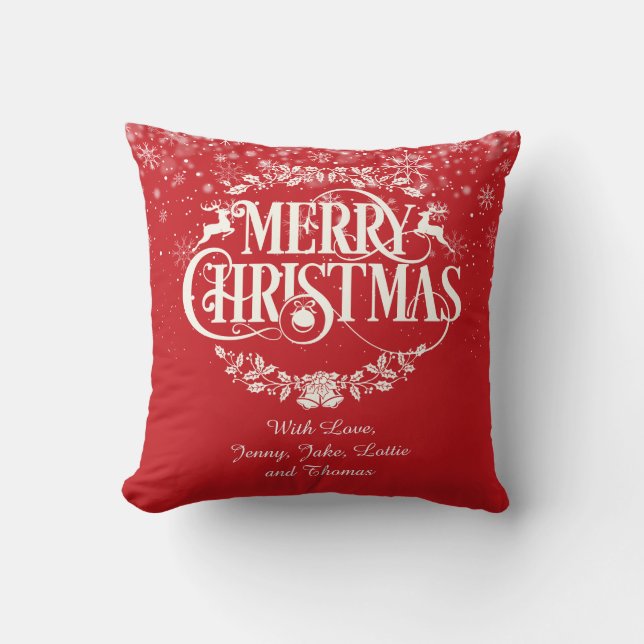 Prettig Kerstmis Familie Definitie Typografisch Kussen (Voorkant)