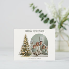 Prettig Kerstmis Familie Foto | Douane Kerstkaart Briefkaart