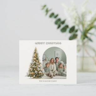 Prettig Kerstmis Familie Foto Douane Kerstkaart Briefkaart