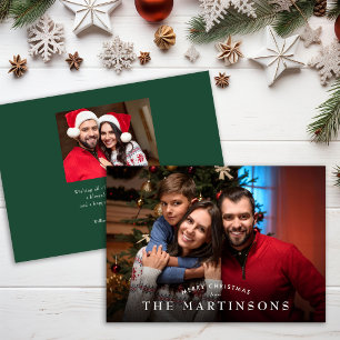 Prettig Kerstmis Familie Foto Elegante Kerstmis Feestdagenkaart