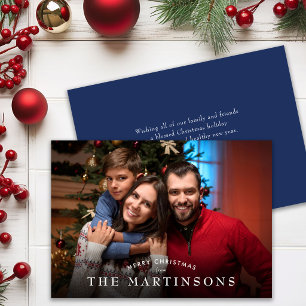 Prettig Kerstmis Familie Foto Elegante Kerstmis Feestdagenkaart