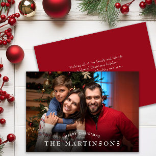 Prettig Kerstmis Familie Foto Elegante Kerstmis Feestdagenkaart