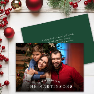 Prettig Kerstmis Familie Foto Elegante Kerstmis Feestdagenkaart