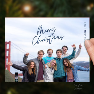 Prettig Kerstmis Familie Foto, Modern Minimaal Briefkaart