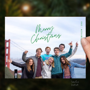 Prettig Kerstmis Familie Foto, Modern Minimaal Briefkaart