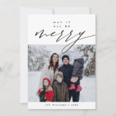 Prettig Kerstmis Familie Foto Overlay Feestdagenkaart (Voorkant)