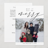 Prettig Kerstmis Familie Foto Overlay Feestdagenkaart (Voorkant / Achterkant)