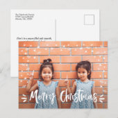 Prettig Kerstmis Familie Foto | Sterren Harten Feestdagenkaart (Voorkant / Achterkant)