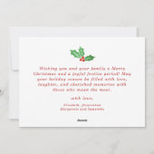 Prettig Kerstmis Familie Fotocollage Hulstbes Feestdagenkaart (Achterkant)