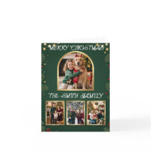 Prettig Kerstmis Familie Fotocollage Vouwbare kaar