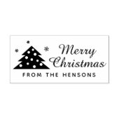 Prettig Kerstmis Familie Naam Script Vakantie Rubberstempel (Afrduk)