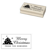 Prettig Kerstmis Familie Naam Script Vakantie Rubberstempel (Gestempeld)