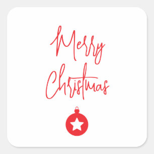 Prettig Kerstmis Familie Nieuw Jaar Bericht Vierkante Sticker