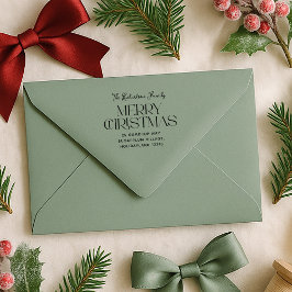 Prettig Kerstmis Familie Retouradres Zelfinktende Stempel