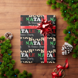 Prettig Kerstmis Familienaam Italiaanse Kerst op Z Cadeaupapier