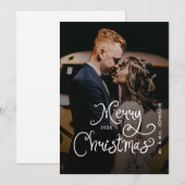 Prettig Kerstmis Fantasievol Schrift Aangepaste f Feestdagenkaart (Voorkant / Achterkant)