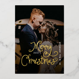 Prettig Kerstmis Fantasievol Schrift Foto op maat Folie Feestdagenkaart