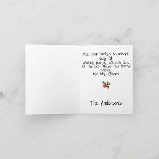 Prettig Kerstmis Feestdagen Kaart (Binnen)