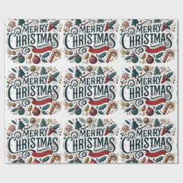 Prettig Kerstmis Feestelijk & Kleurrijk Cadeaupapier