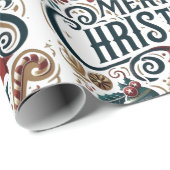 Prettig Kerstmis Feestelijk & Kleurrijk Cadeaupapier (Rol Hoek)