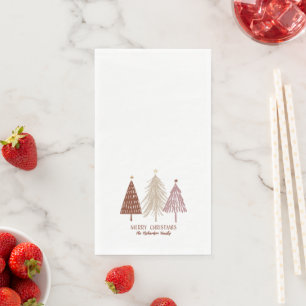 Prettig Kerstmis Feestelijke Bomen Vakantie Papier Servet