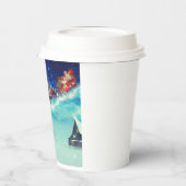 Prettig Kerstmis Feestelijke Kerstgift Ontwerp Papieren Bekers (Links)