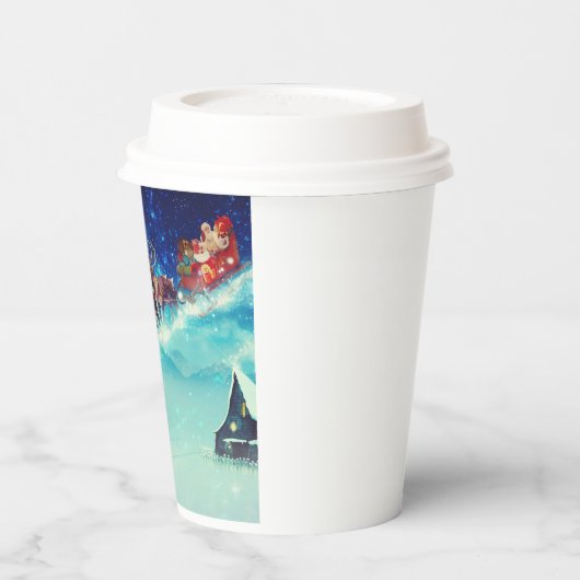 Prettig Kerstmis Feestelijke Kerstgift Ontwerp Papieren Bekers (Links)