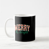 Prettig Kerstmis Fel Schattig Kerstmis Geruit Vaka Koffiemok (Links)