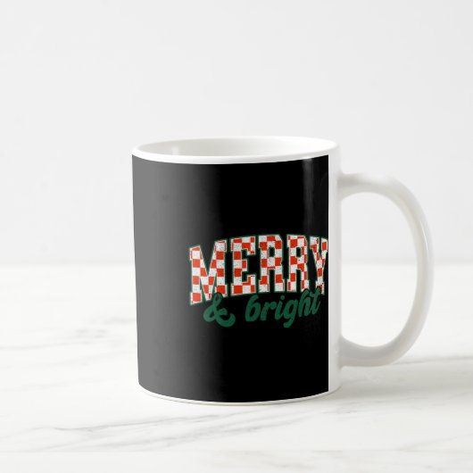Prettig Kerstmis Fel Schattig Kerstmis Geruit Vaka Koffiemok (Rechts)